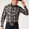 Roper Black And Grey Long Sleeve Shirt