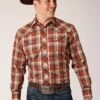 Roper Brown Plaid Long Sleeve Western Shirt