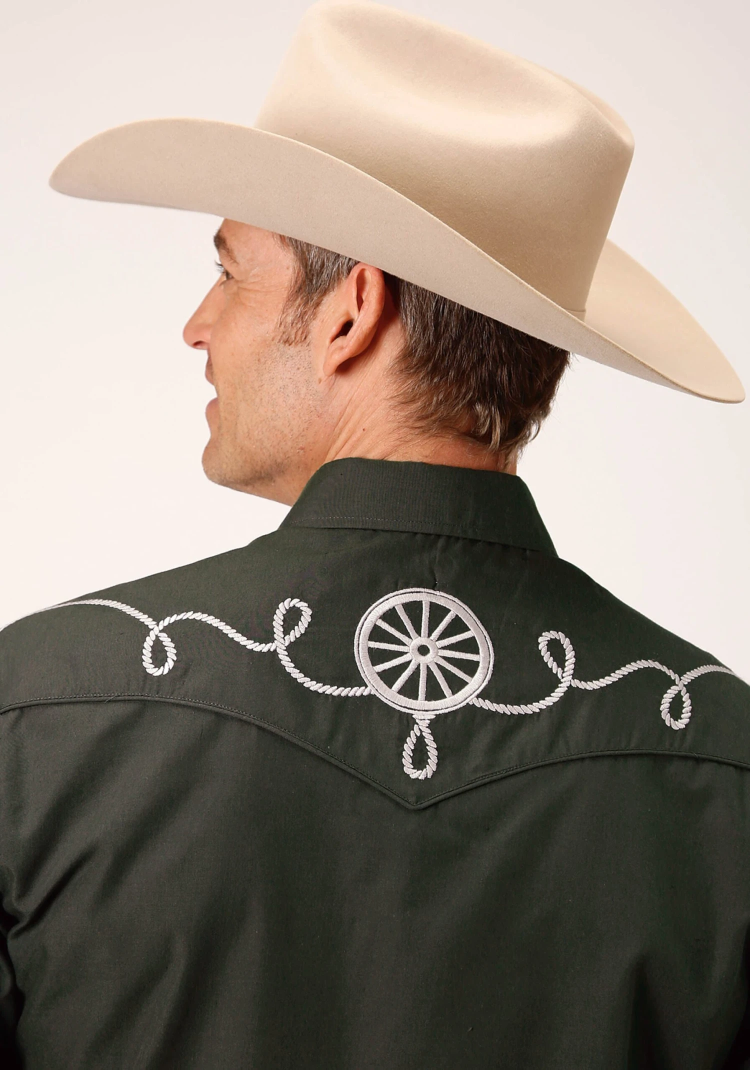 Roper Solid Charcoal Long Sleeve Western Shirt - Image 2