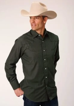 Roper Solid Charcoal Long Sleeve Western Shirt