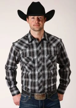 ROPER 824 BLACK AND WHITE PLAID
