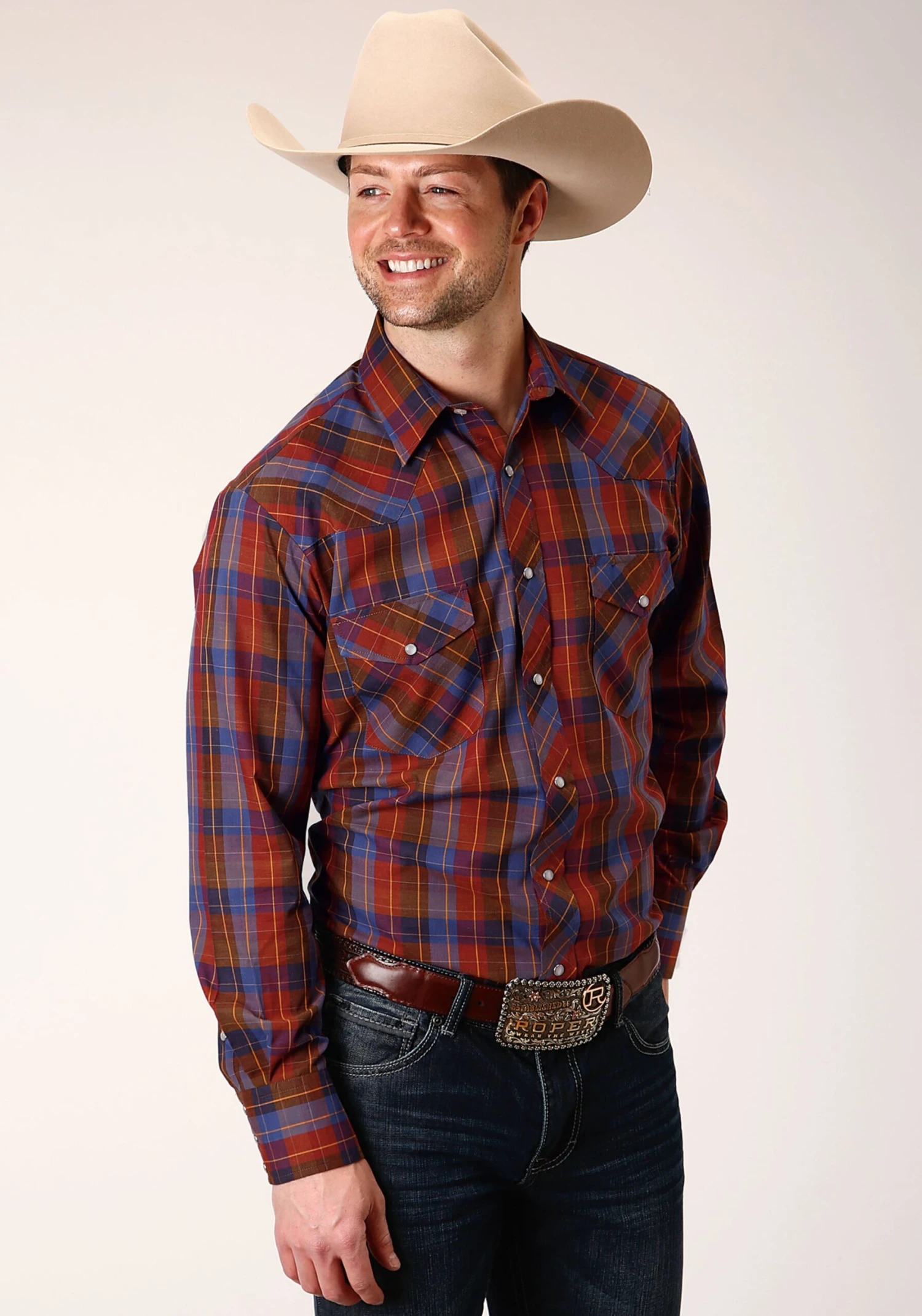 ROPER 825 WINE AND PERI PLAID