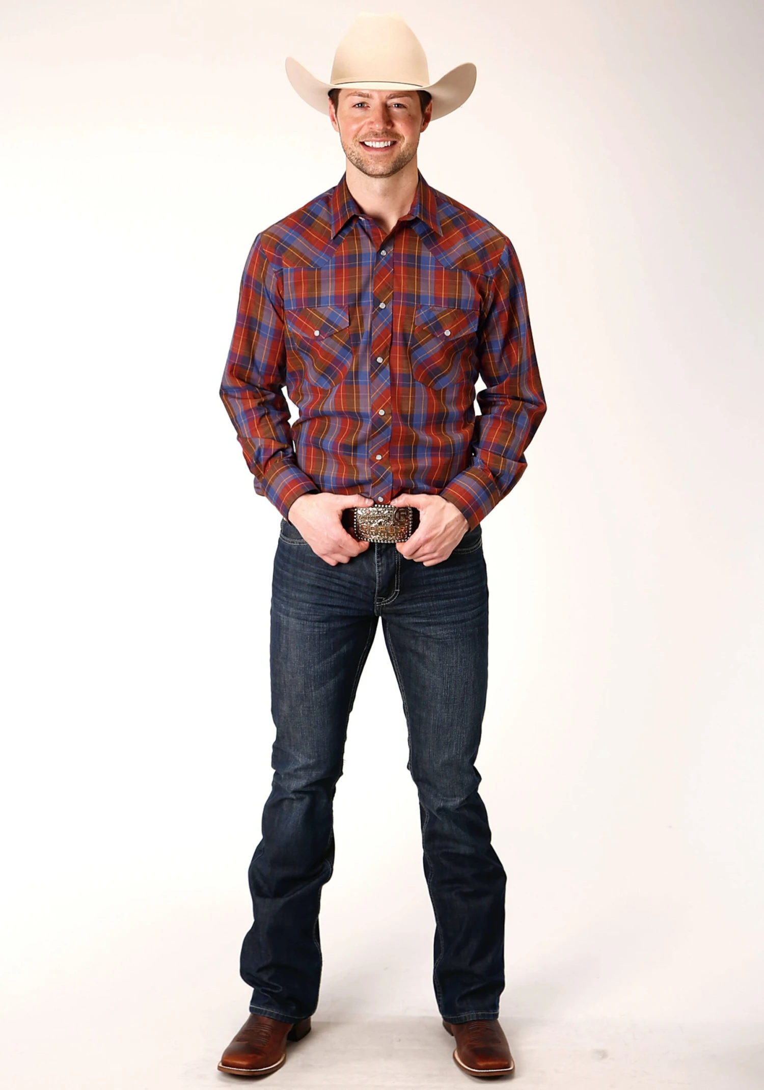 ROPER 825 WINE AND PERI PLAID - Image 2