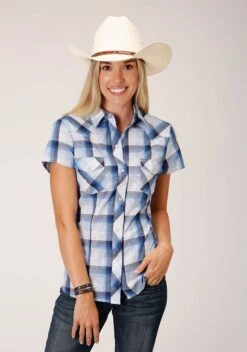 ROPER 1631 MULIT BLUE/WHITE PLAID