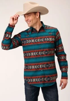 ROPER 1370 OMBRE AZTEC HORIZONTAL STRIPE