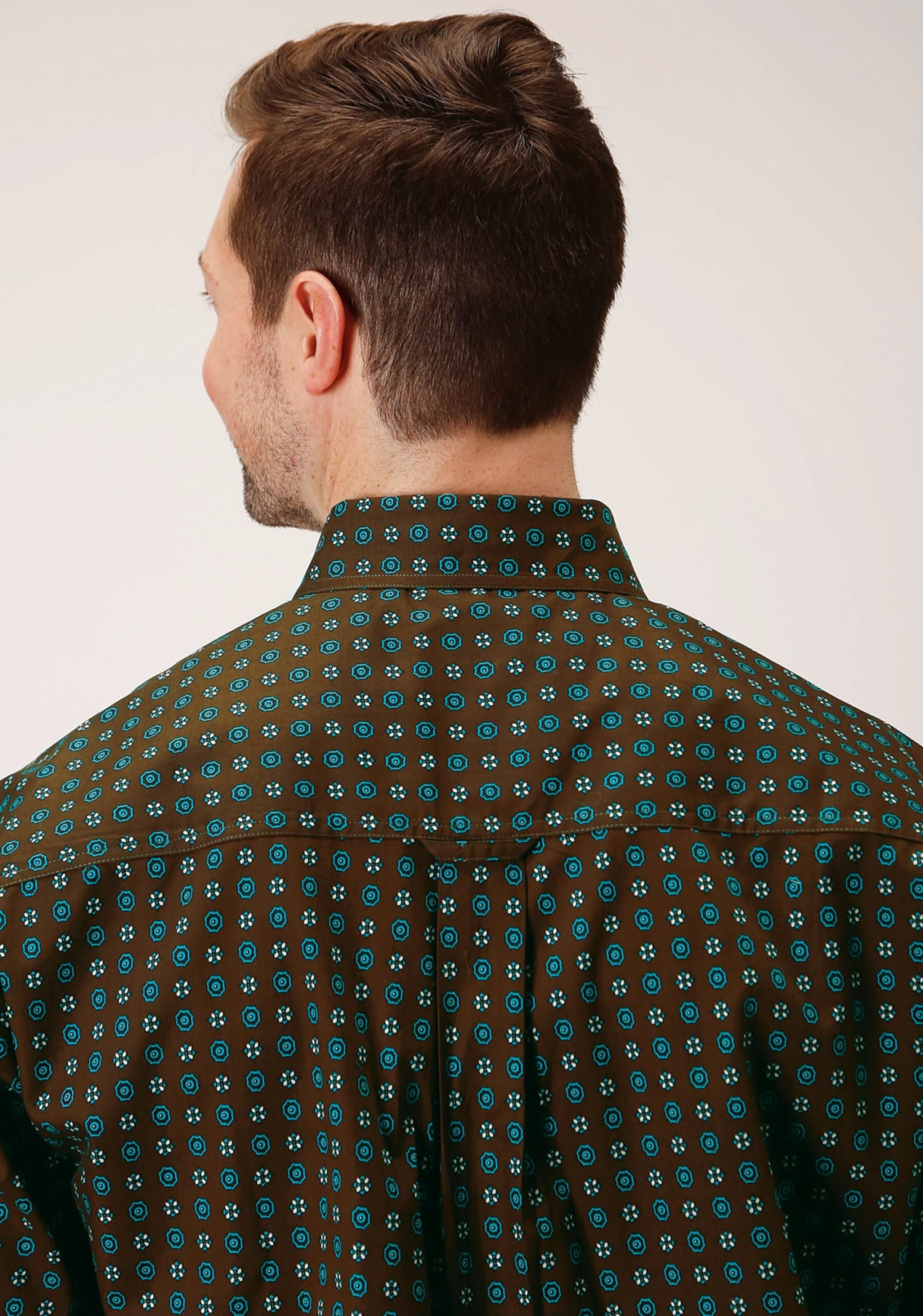 ROPER 1376 CHOCOLATE AGAVE FOULARD - Image 3