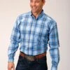 Roper Cornflower Plaid Long Sleeve Shirt
