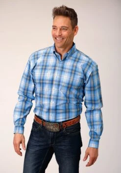 Roper Cornflower Plaid Long Sleeve Shirt