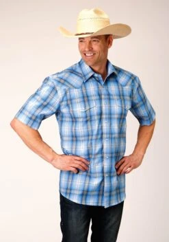 Roper Cornflower Plaid Short Sleeve Shirt