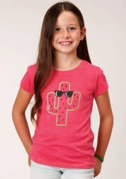 Roper Watermelon Pink Jersey Knit Short Sleeve Tee