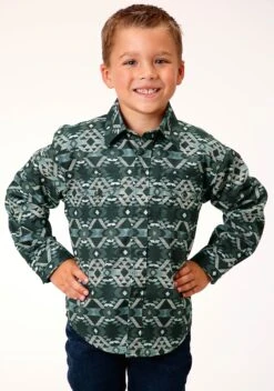 Roper Slate Aztec Long Sleeve Shirt