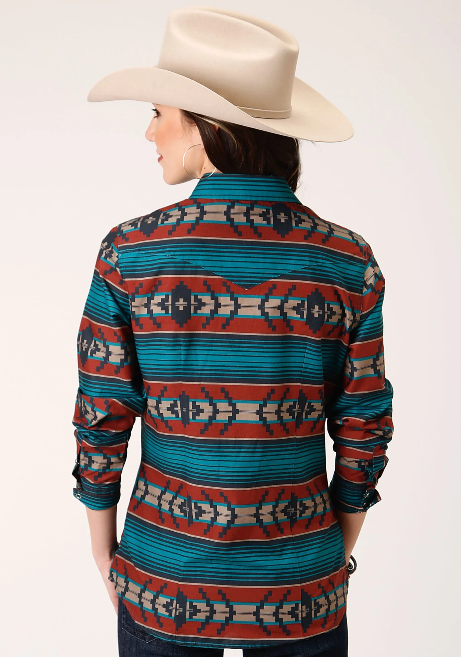 Roper Ombre Aztec Long Sleeve Snap - Image 3