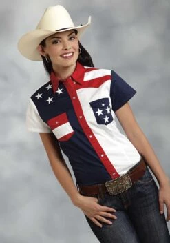 Roper "Stars & Stripes" Short Sleeve Snap Shirt