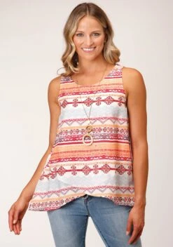 Roper Aztec Print Rayon Tank Top