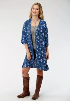 ROPER LADIES WOVEN CARDIGAN