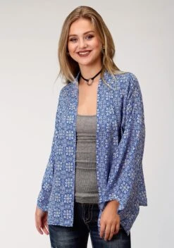 ROPER LADIES WOVEN CARDIGAN