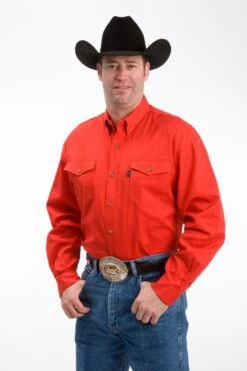 ROPER SOLID TWILL BTTN FRONT/BTTN COLLAR TALL