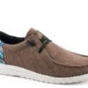 ROPER BROWN CANVAS WITH MULTI AZTEC HEEL