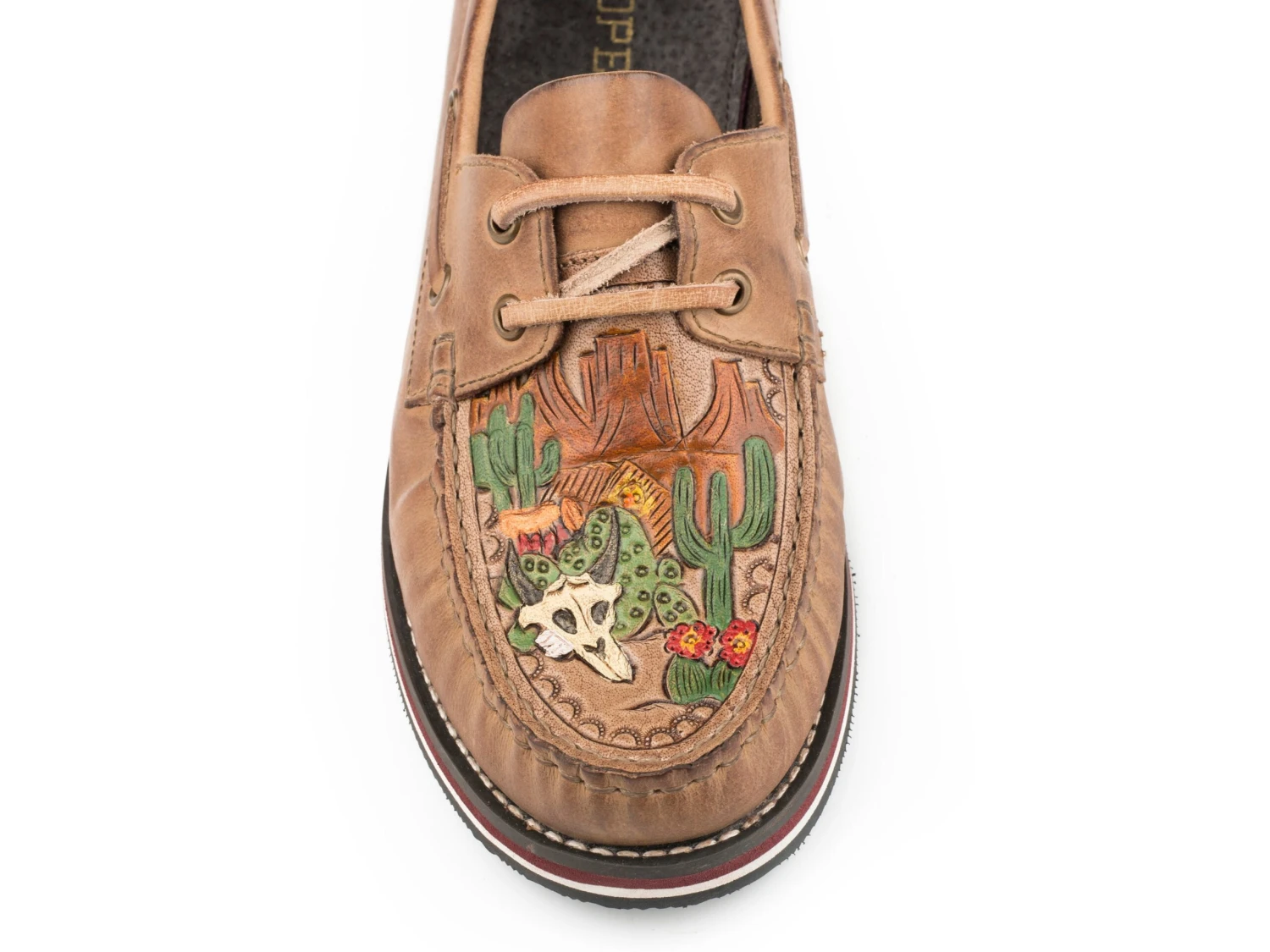 ROPER MOCCASIN LACE UP LEATHER & RUBBER SOLE - Image 2