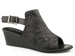 ROPER FASHION LEATHER OPEN TOE SANDAL WEDGE