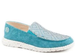 ROPER TURQUOISE CANVAS WITH DIAMOND VAMP