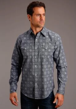 Stetson Medallion Long Sleeve Snap