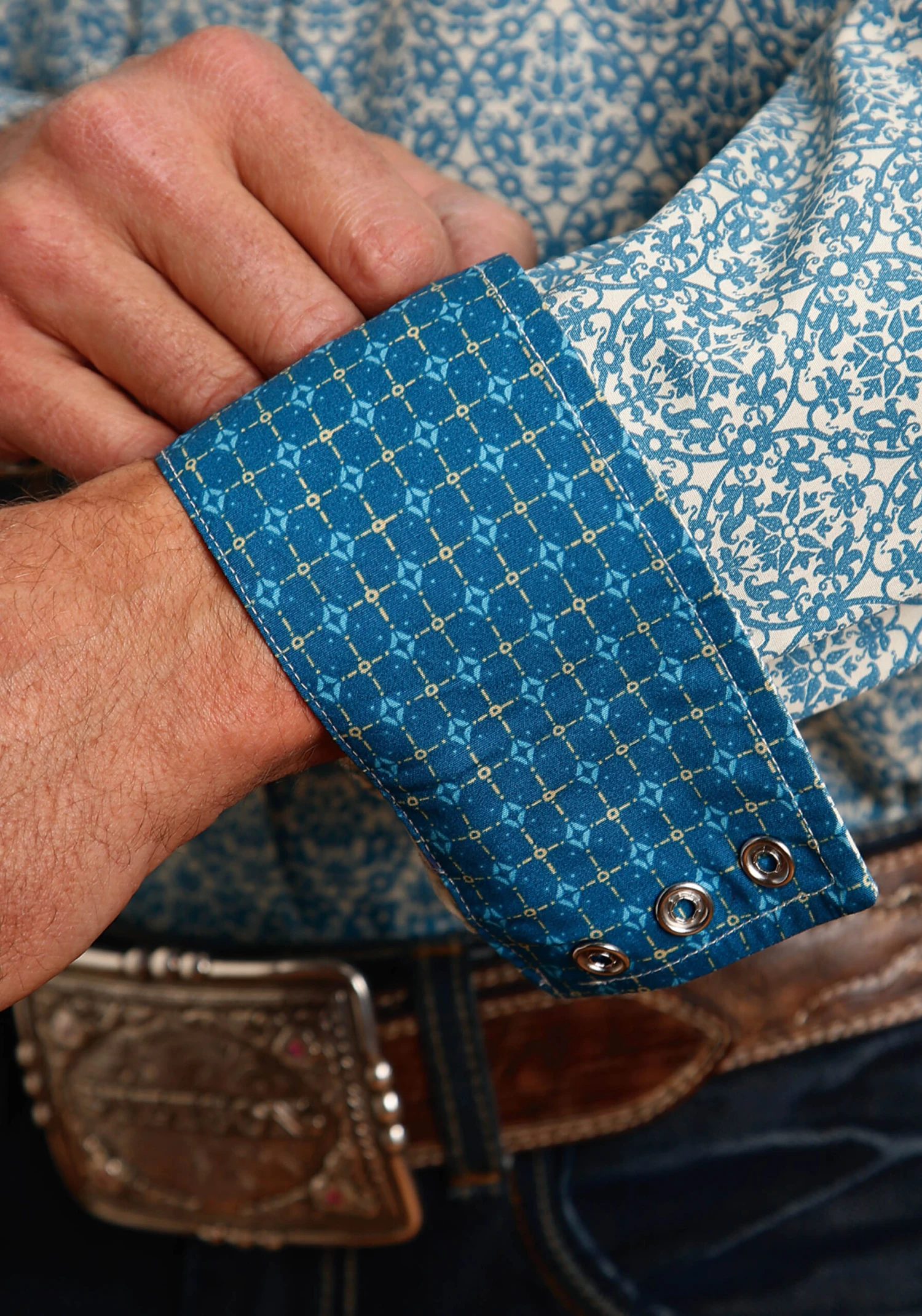 Stetson Vintage Pattern Long Sleeve Snap - Image 3