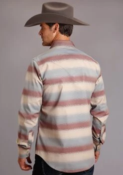 Stetson Ombre Stripe Twill Long Sleeve