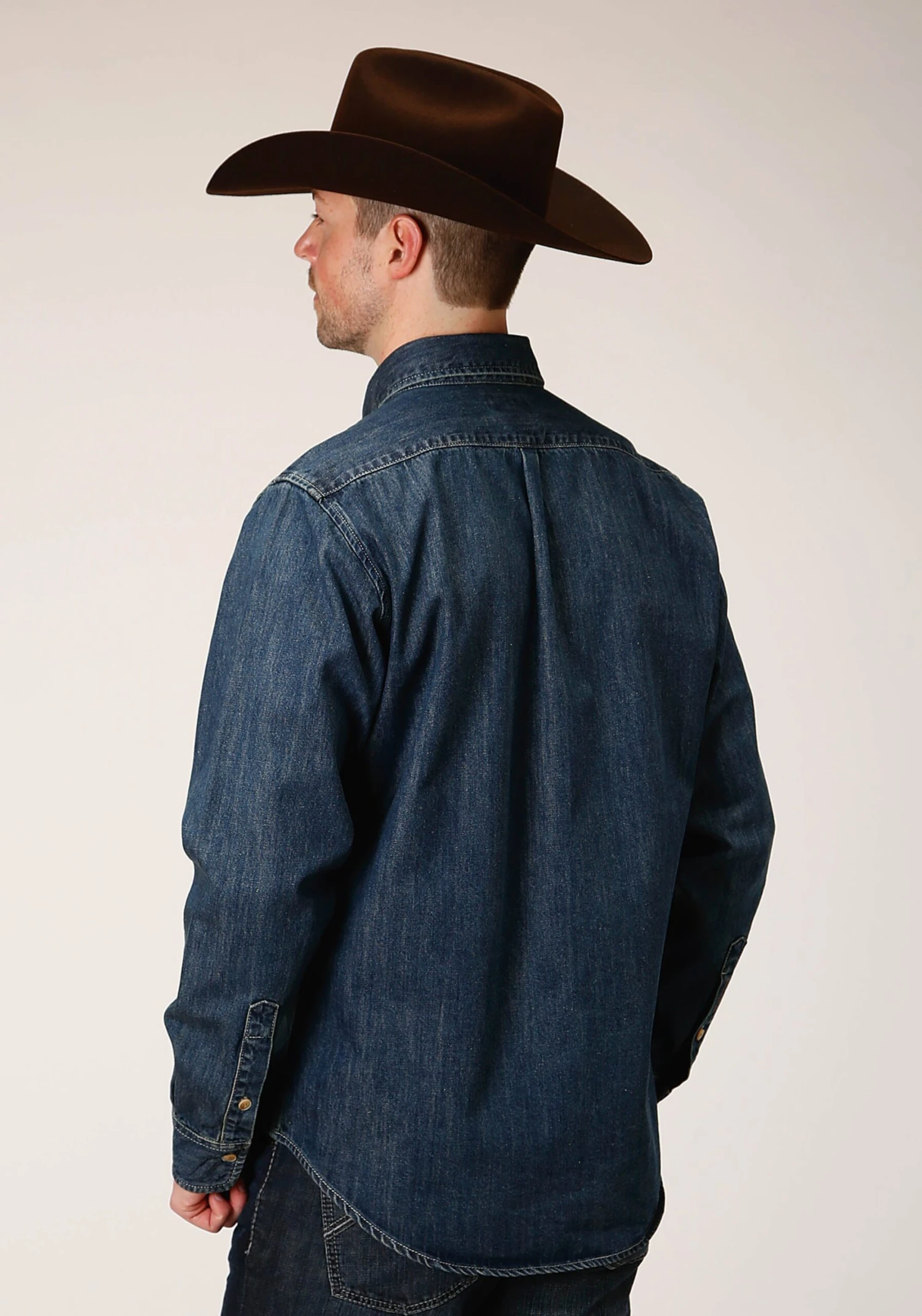 Stetson Blue Denim Long Sleeve Shirt - Image 3