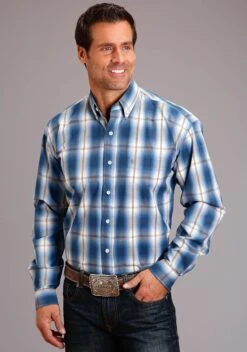 Stetson Indigo Ombre Long Sleeve Shirt