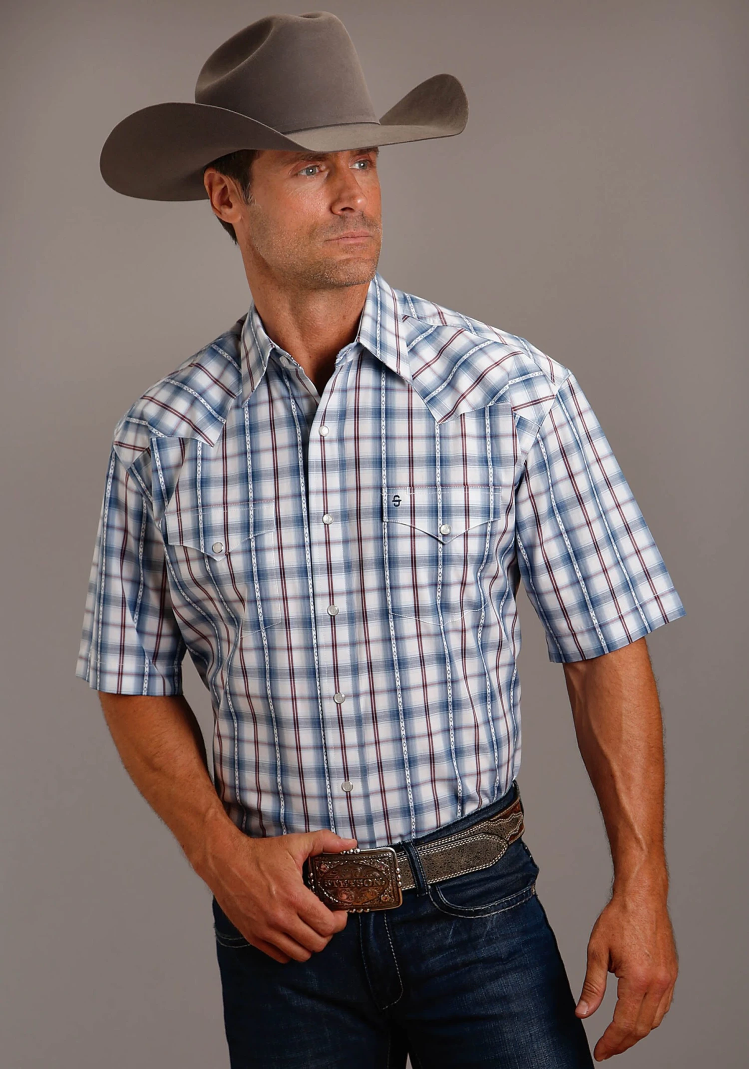 Stetson Blue Diamond Dobby Short Sleeve Shirt