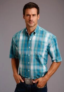 Stetson Plaid Short Sleeve Button Up