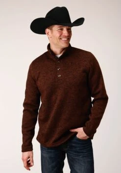 Stetson 1355 BONDED SWEATER KNIT PULLOVER-BRN