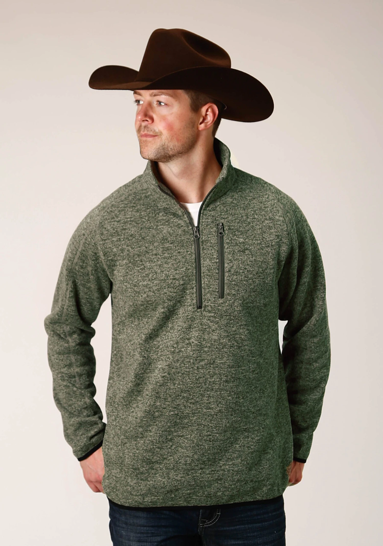 Stetson 1355 BONDED SWEATER KNIT PULLOVER-GRN