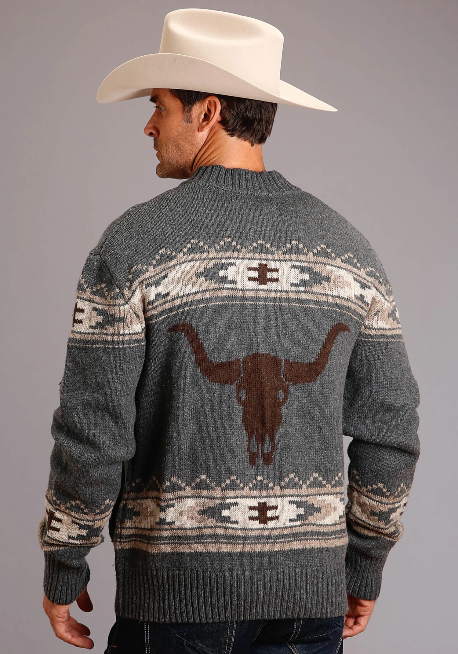 Stetson 1344 WOOL BLEND HEATHER KNIT CARDIGAN - Image 2