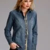 Stetson Light Weight Denim Western Long Sleeve Snap