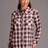 Stetson Gaucho Plaid Long Sleeve Blouse