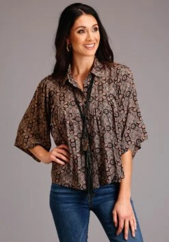 Stetson Prairie Paisley Print Blouse