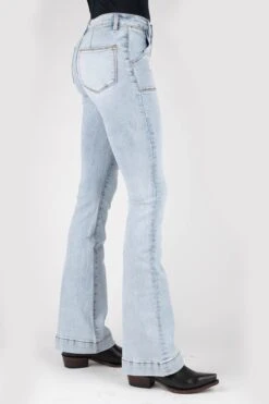 Stetson Acid Wash High Waist Western Flare Jean