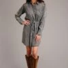 Stetson SNAP FRONT SHIRT DRESS W/SELF TIE WAIS