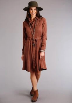 Stetson TOBACCO TENCEL WESNTER STYLE DRESS