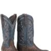 John B. Stetson Brown Caiman Square Toe Boot