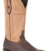 John B. Stetson Brown Ostrich Square Toe Boot