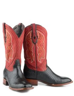 John B. Stetson Black Teju Square Toe Boot