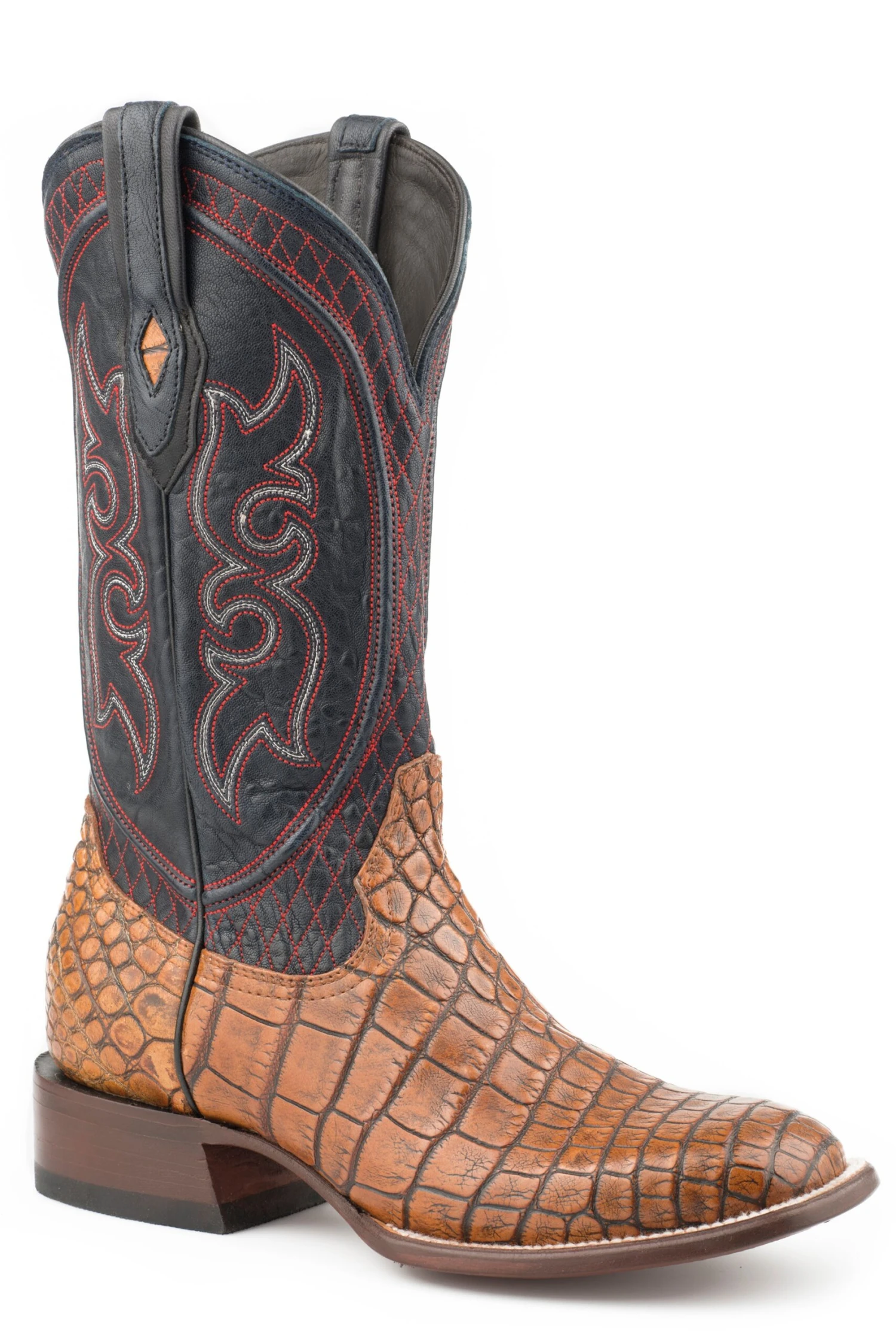 John B. Stetson Taupe Alligator Square Toe Boot