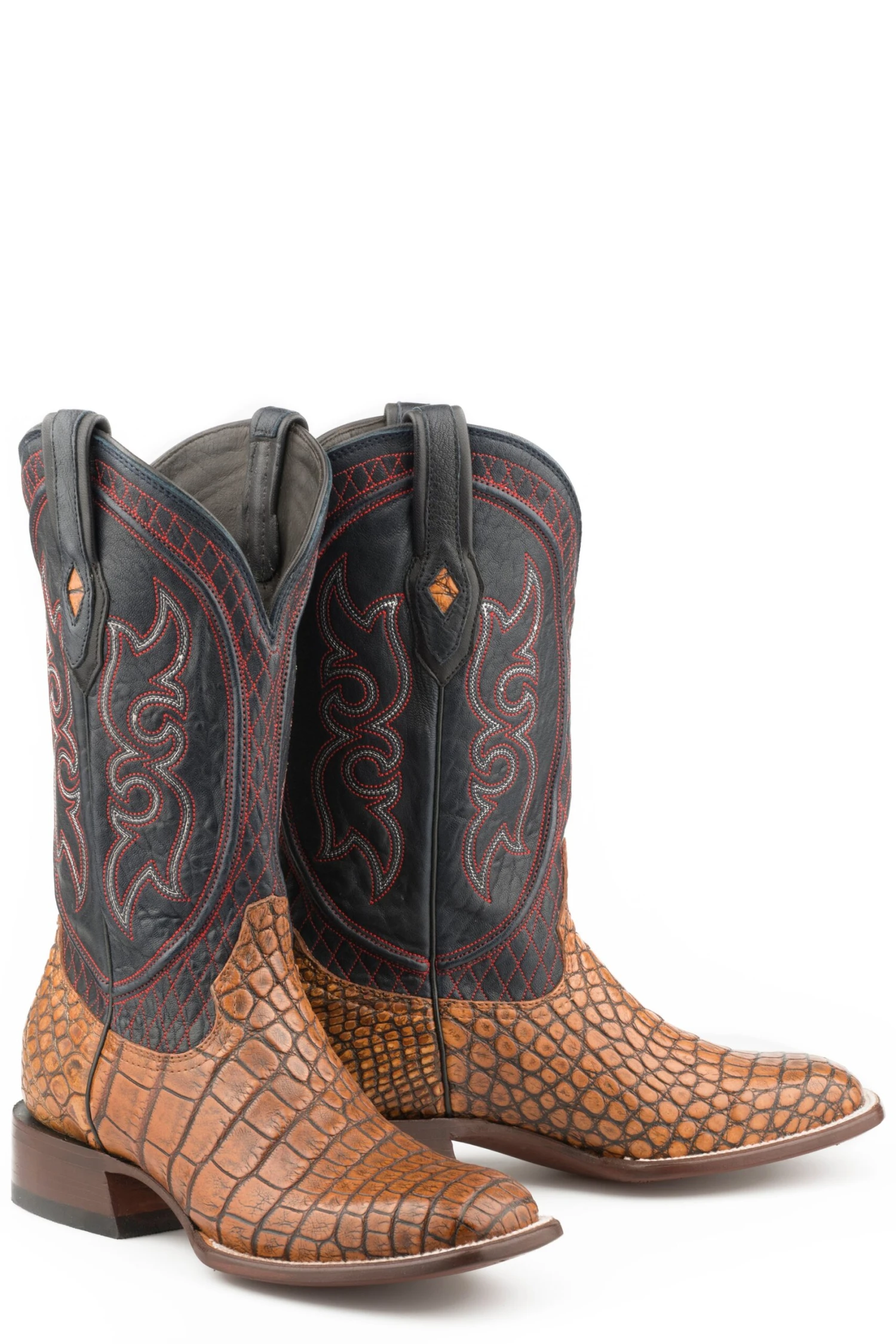 John B. Stetson Taupe Alligator Square Toe Boot - Image 2