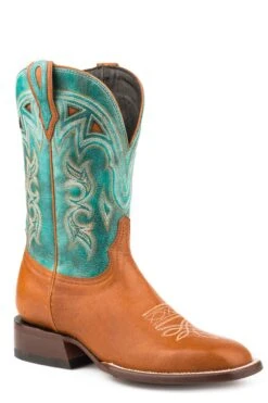 John B. Stetson Honey Calf Skin Square Toe Boot